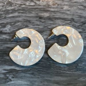 White Acrylic Hoop Earrings